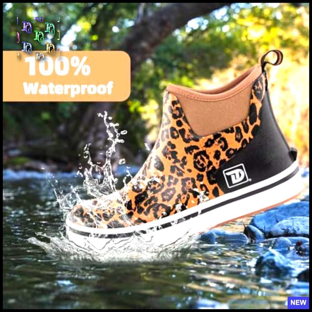 Waterproof Rubber Ankle Boots Anti-Slip Outdoor Fishing Rain Deck Shoes - Picture 3 of 7